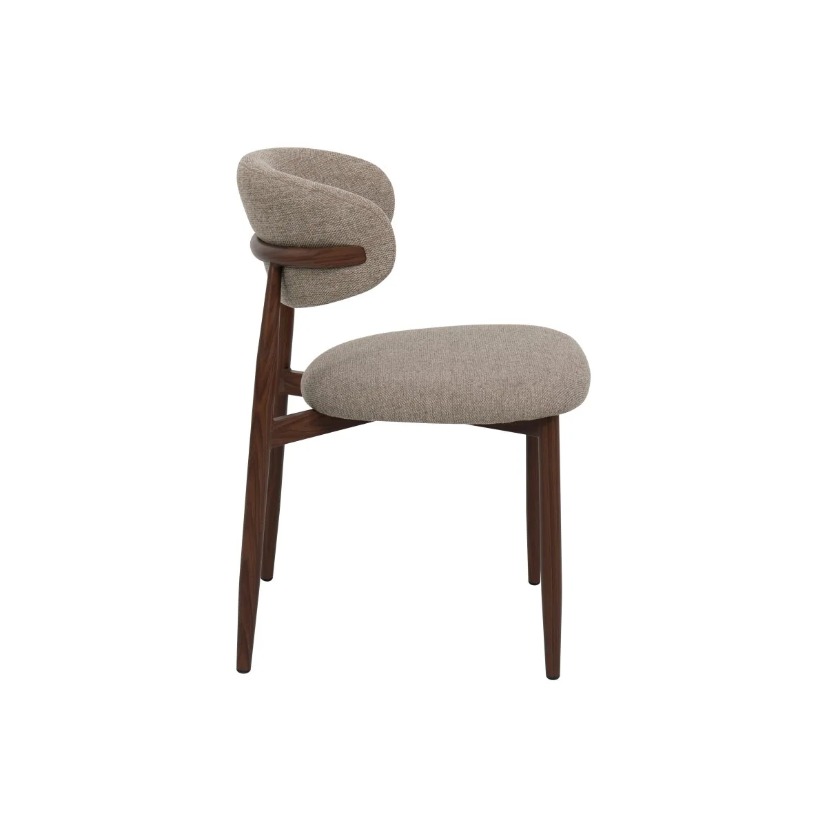 Eetkamerstoel Japandi Taupe met walnoot onderstel - Image 4