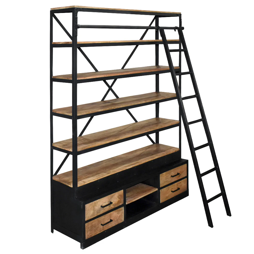 Mangohouten Boekenkast Marvin 160x225 cm - Image 3