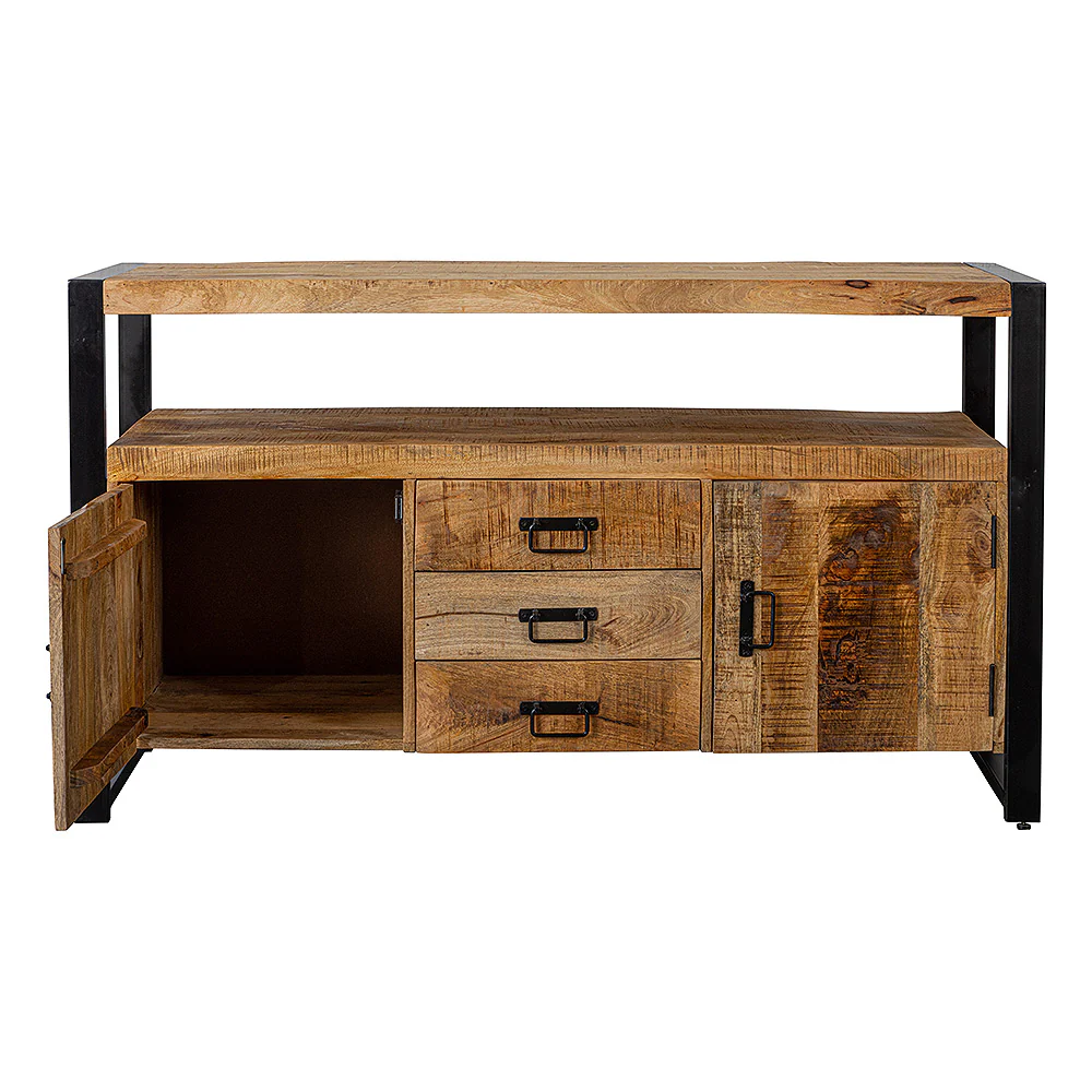 Mangohouten Dressoir Britt 140 cm 2 deuren 3 lades - Image 3