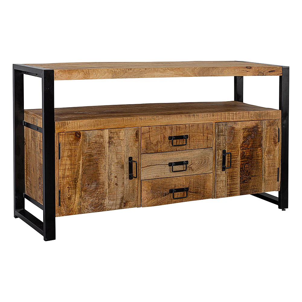 Mangohouten Dressoir Britt 140 cm 2 deuren 3 lades - Image 4