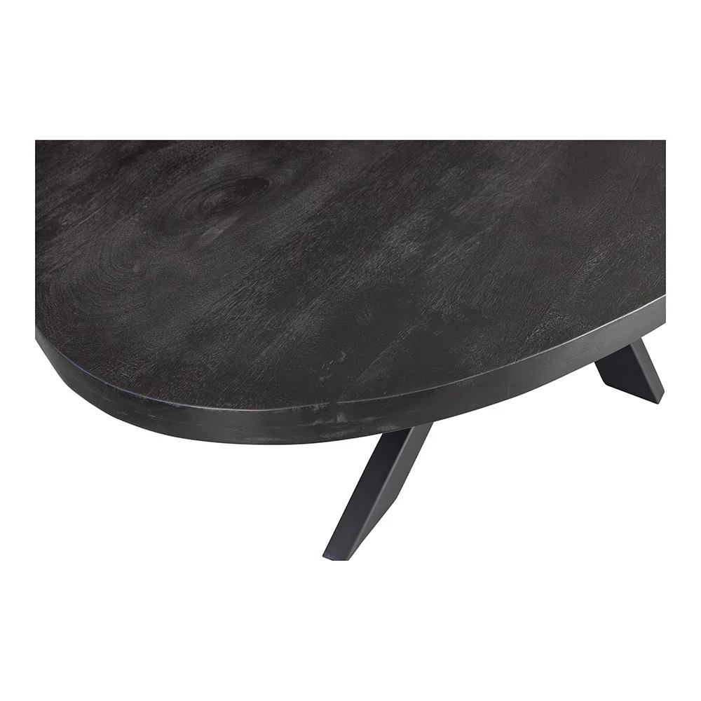 Mangohouten Eettafel Ovaal Oscar 260x120 cm Zwart (5cm) - Image 4