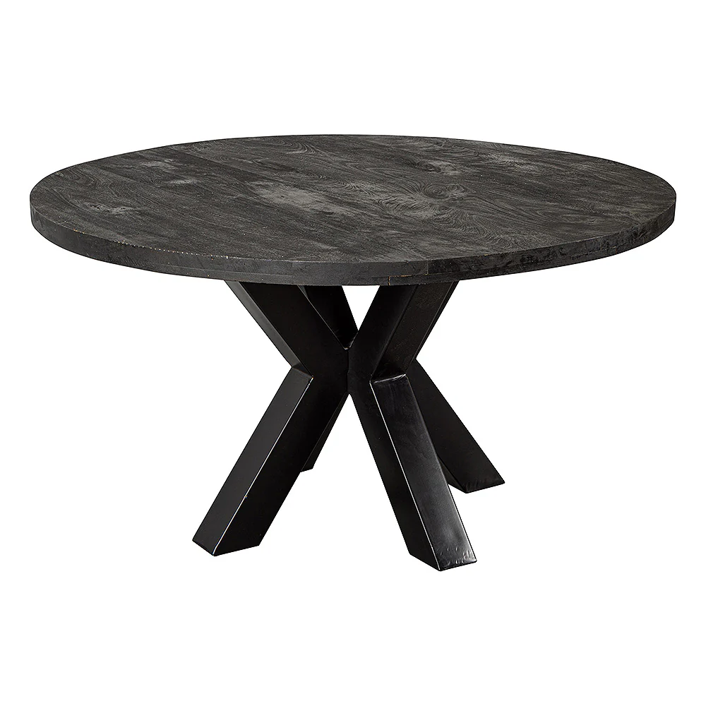 Mangohouten Eettafel Rond Tara 140 cm Zwart (5cm) - Image 3