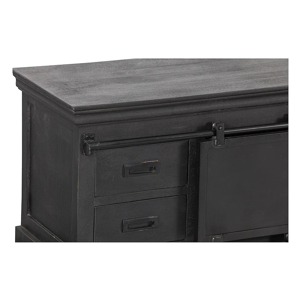 Mangohouten TV Meubel Milan 140 cm Zwart - Image 5